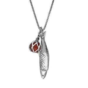 Sterling Silver Emma Stothard Silver Darling Amber Float Petite Charm Necklace