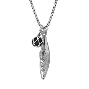 Sterling Silver Emma Stothard Silver Darling Whitby Jet Float Small Charm Necklace