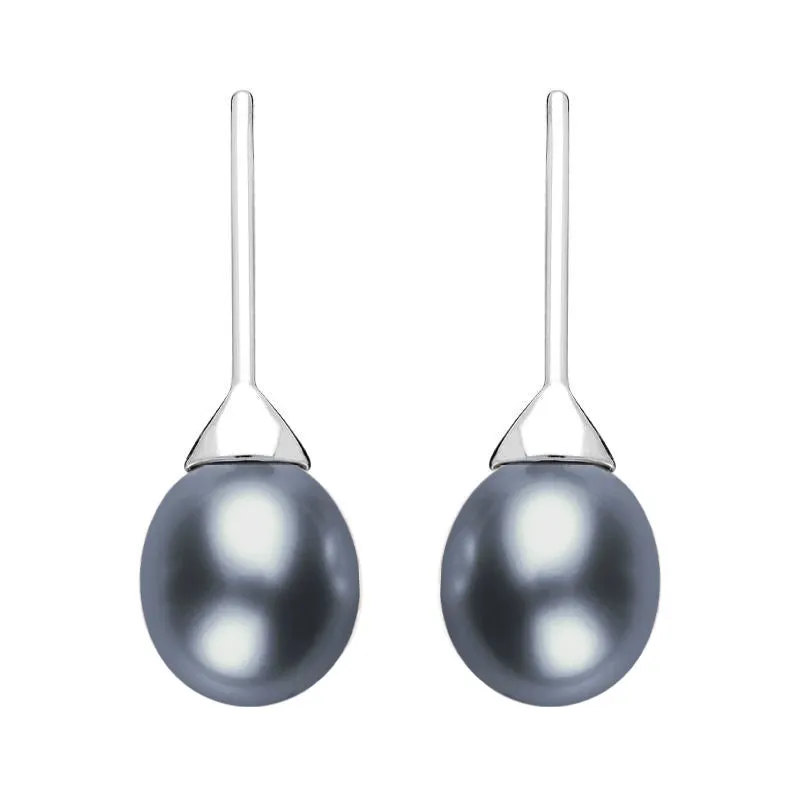 Sterling Silver Freshwater Pearl Hook Earrings