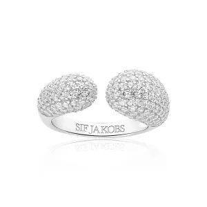 Sterling Silver Goccia Ring SJ-R2481-CZ
