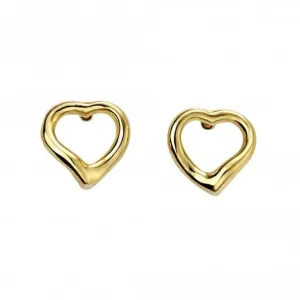 Sterling Silver Gold Plated Sml Open Heart Stud Earrings E5860