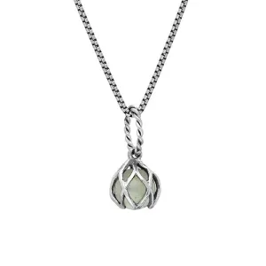 Sterling Silver Green Quartz Emma Stothard Silver Darling 6mm Float Charm Necklace
