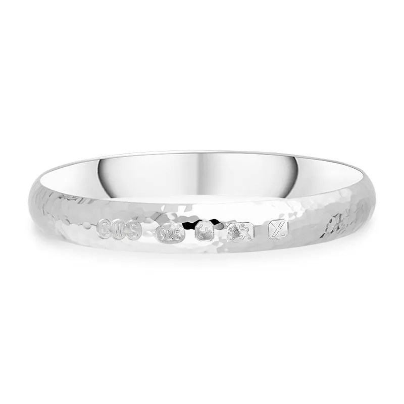 Sterling Silver Hallmark 10mm Hammered Bangle