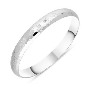 Sterling Silver Hallmark 10mm Hammered Bangle