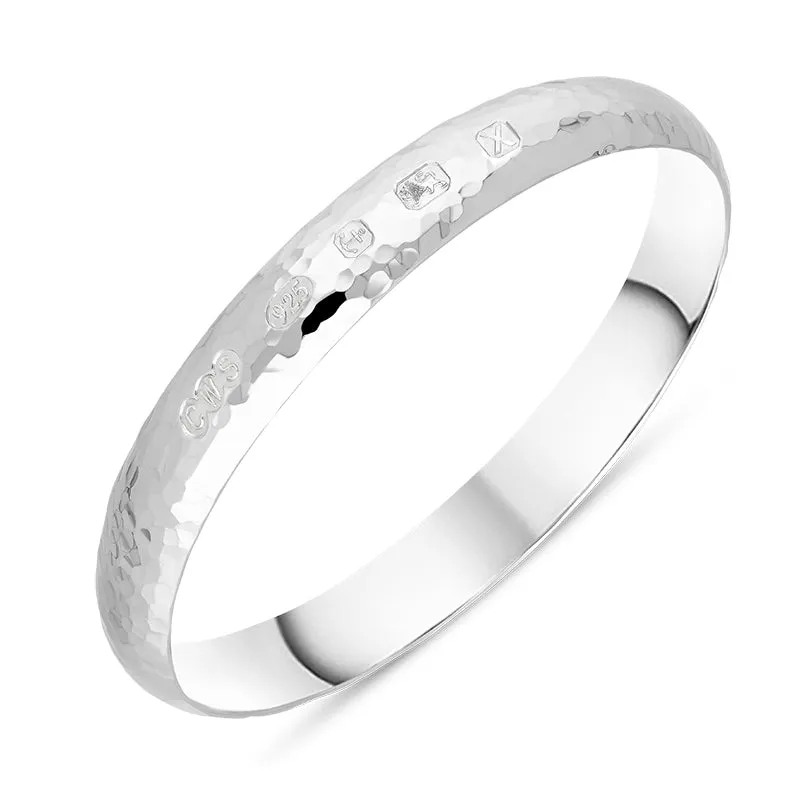 Sterling Silver Hallmark 10mm Hammered Bangle