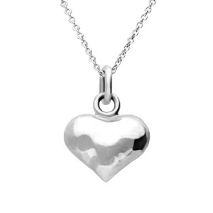 Sterling Silver Hammered Effect Heart Necklace