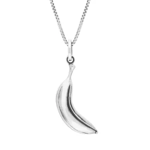 Sterling Silver House & Garden Oxidised Banana Large Pendant D