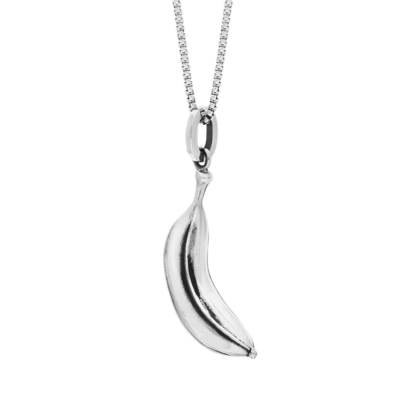 Sterling Silver House & Garden Oxidised Banana Large Pendant D