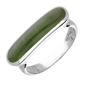 Sterling Silver Jade Lineaire Petite Oval Ring