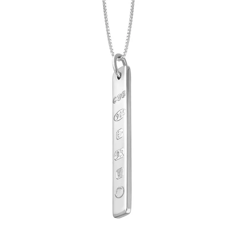 Sterling Silver King's Coronation Hallmark Polished Ingot Pendant D