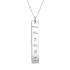 Sterling Silver King's Coronation Hallmark Polished Ingot Pendant D