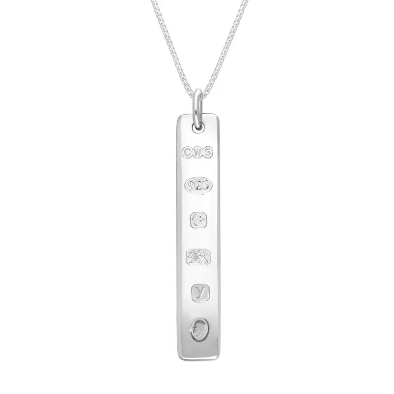 Sterling Silver King's Coronation Hallmark Polished Ingot Pendant D