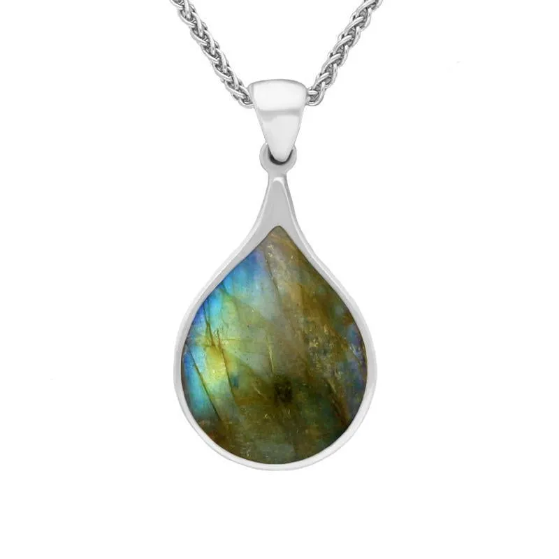 Sterling Silver Labradorite Balloon Shaped Necklace