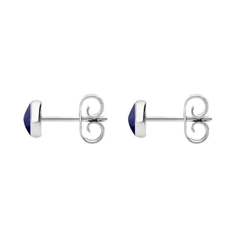 Sterling Silver Lapis Lazuli 5mm Classic Small Round Stud Earrings