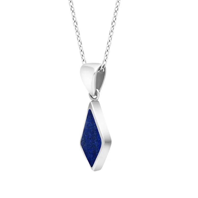 Sterling Silver Lapis Lazuli Dinky Diamond Necklace