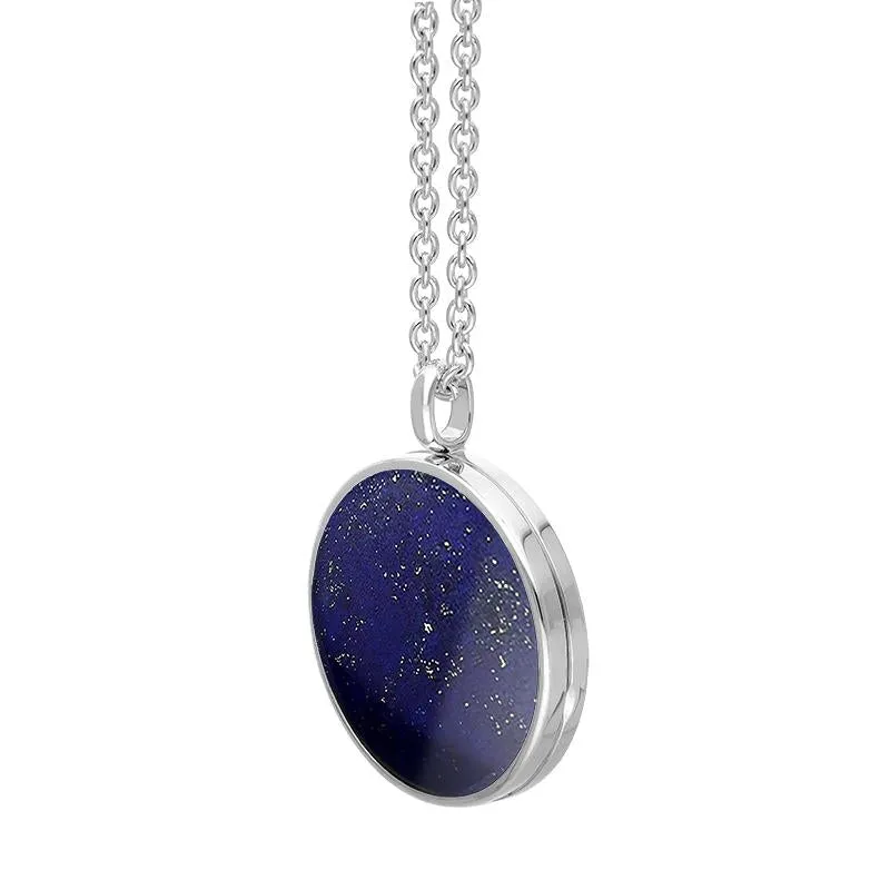 Sterling Silver Lapis Lazuli Large Round Locket