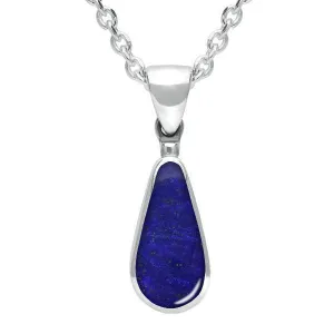 Sterling Silver Lapis Lazuli Small Pear Necklace