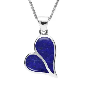 Sterling Silver Lapis Lazuli Split Heart Necklace