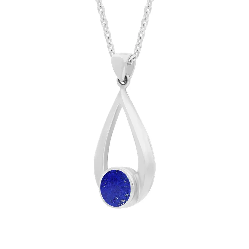 Sterling Silver Lapis Lazuli Teardrop Necklace