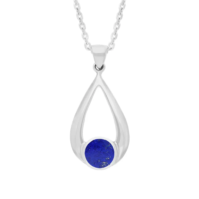 Sterling Silver Lapis Lazuli Teardrop Necklace