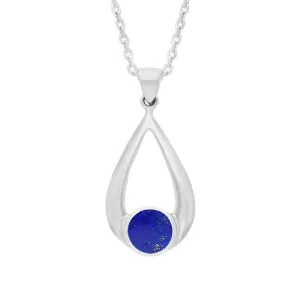 Sterling Silver Lapis Lazuli Teardrop Necklace