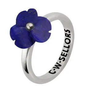 Sterling Silver Lapis Lazuli Tuberose 10mm Clover Ring