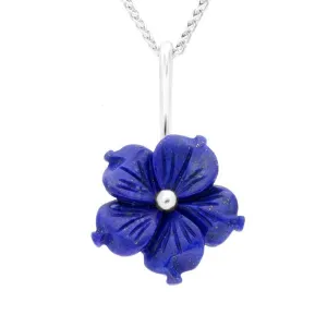 Sterling Silver Lapis Lazuli Tuberose 20mm Carnation Necklace