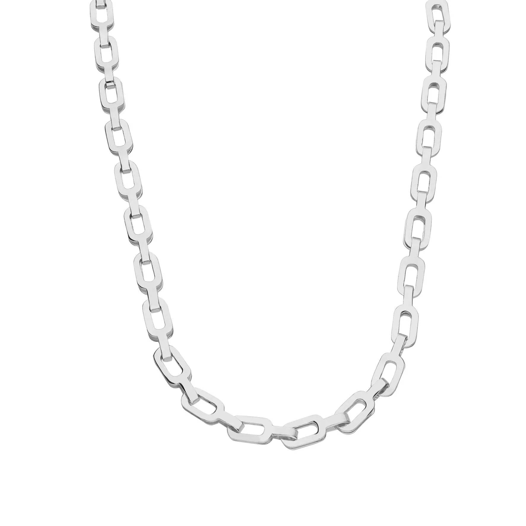 Sterling Silver Large Oval Chandelier Necklace D D