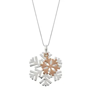 Sterling Silver Medium Snowflake Necklace