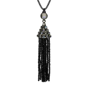 Sterling Silver Moonstone Spinel Cascade Necklace D