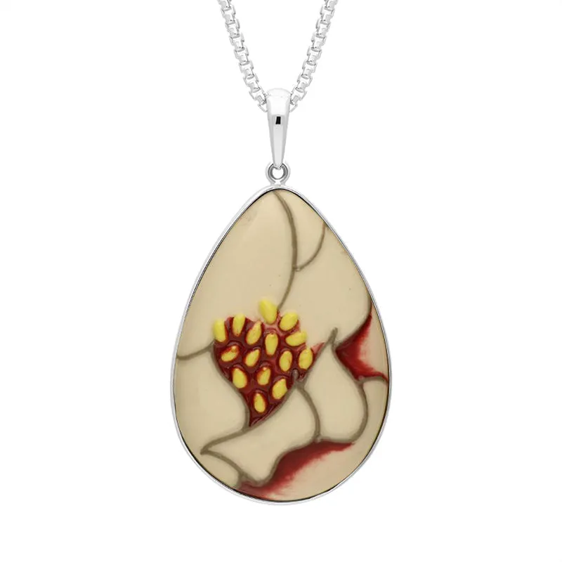 Sterling Silver Moorcroft Eyes For You Pear Necklace