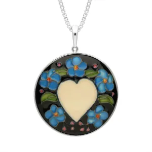 Sterling Silver Moorcroft Loved Up 2 Round Necklace
