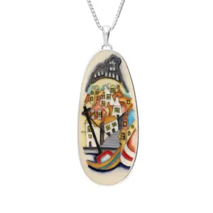 Sterling Silver Moorcroft Oval Whitby Necklace D