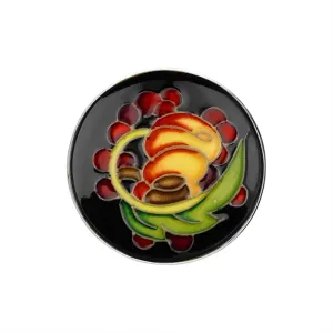 Sterling Silver Moorcroft Queens Choice Round Brooch