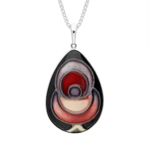 Sterling Silver Moorcroft Talwin Morris Pear Shaped Pendant