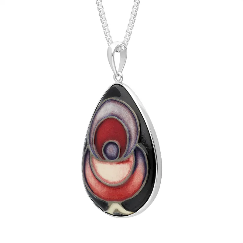 Sterling Silver Moorcroft Talwin Morris Pear Shaped Pendant