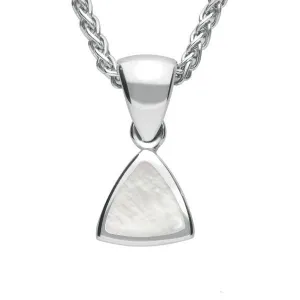 Sterling Silver Mother of Pearl Curved Triangle Small Necklace