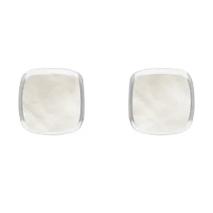 Sterling Silver Mother of Pearl Dinky Cushion Stud Earrings