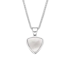 Sterling Silver Mother of Pearl Small Curved Triangle Necklace