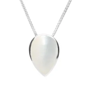 Sterling Silver Mother of Pearl Upside Down Pear Necklace