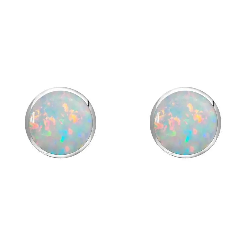 Sterling Silver Opal 5mm Classic Small Round Stud Earrings