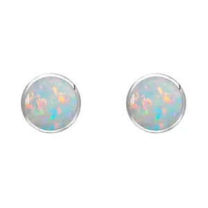 Sterling Silver Opal 5mm Classic Small Round Stud Earrings