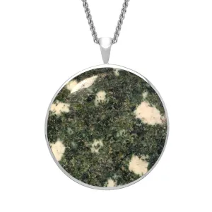 Sterling Silver Preseli Bluestone Round Classic Large Necklace