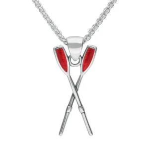 Sterling Silver Regatta Red Oar Necklace