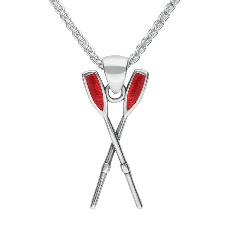 Sterling Silver Regatta Red Oar Necklace