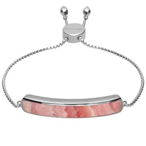 Sterling Silver Rhodochrosite Lineaire Long Bracelet