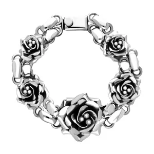 Sterling Silver Rose Bracelet