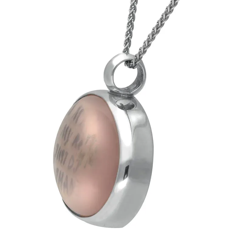 Sterling Silver Rose Quartz Alice In Wonderland I'm Not Crazy Necklace