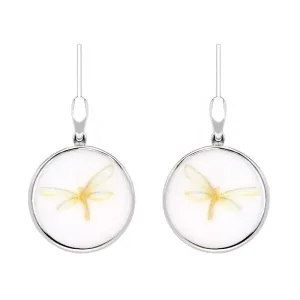 Sterling Silver Royal Doulton China Wind In The Willows Dragonfly Drop Earrings