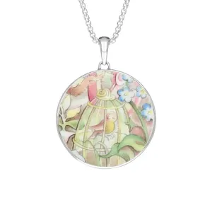 Sterling Silver Royal Doulton China Wind In The Willows Round Necklace